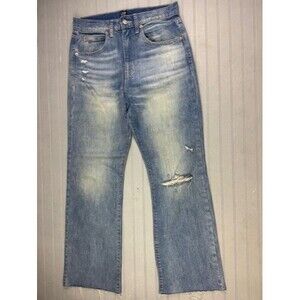 Gap Size 2 26 Womens Jeans Ankle Flare High Rise Distress Light Wash Stretch